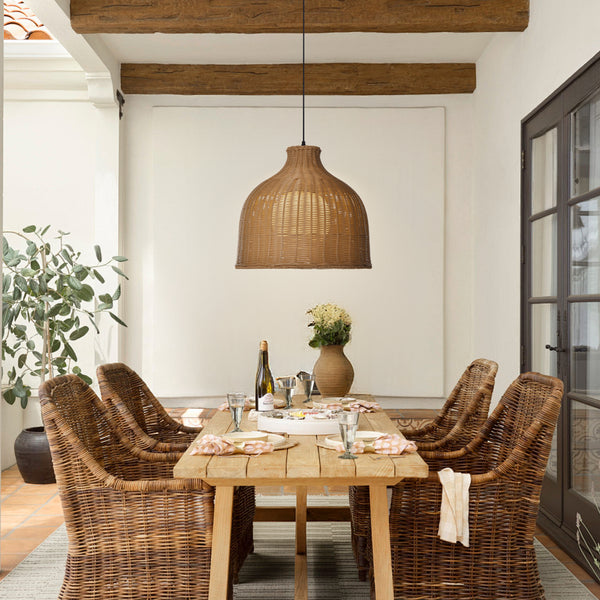 Weatherproof Woven Pendant Lamp Outdoor Courtyard & Garden Lighting