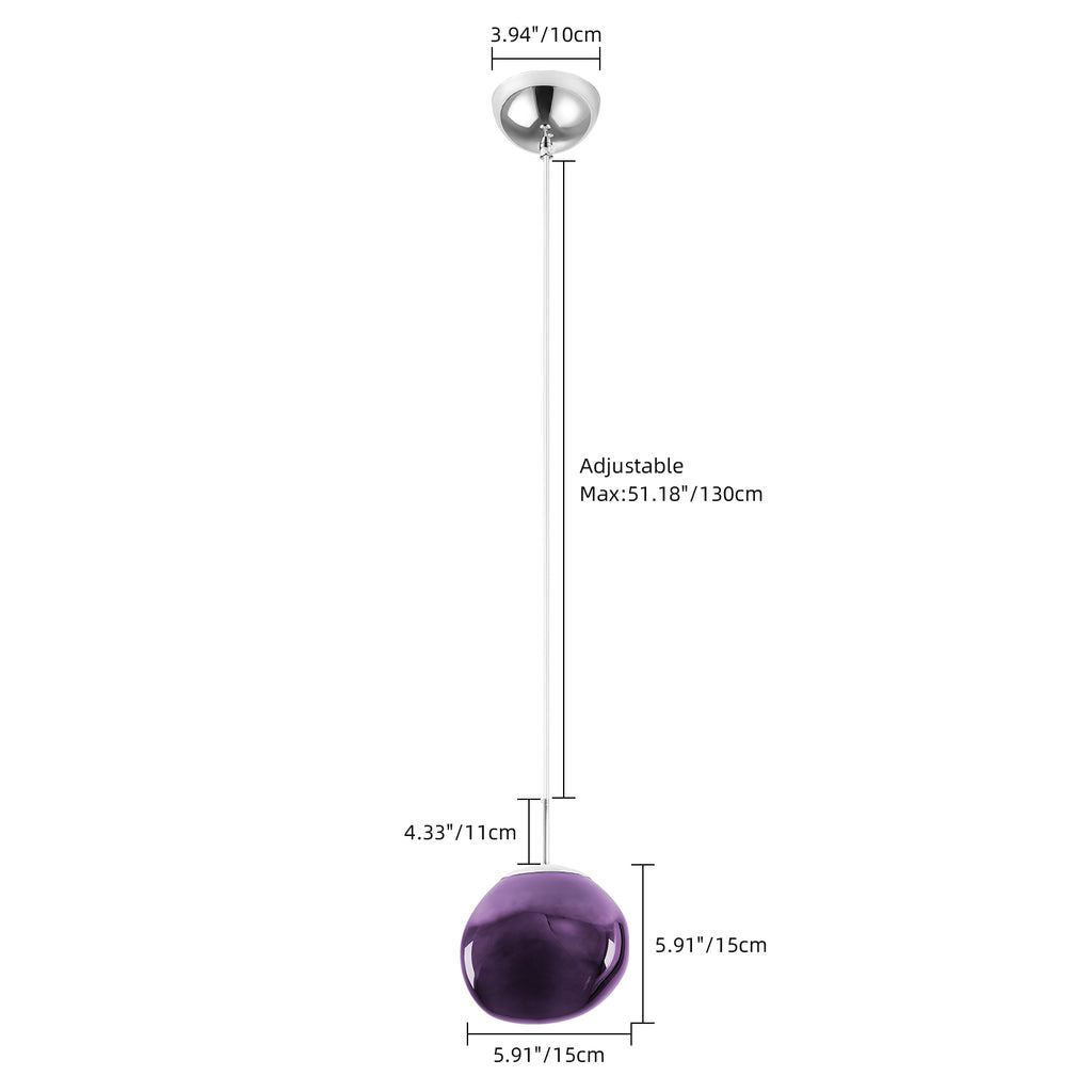 Purple Lava Glass Statement Chandelier Designer Lighting