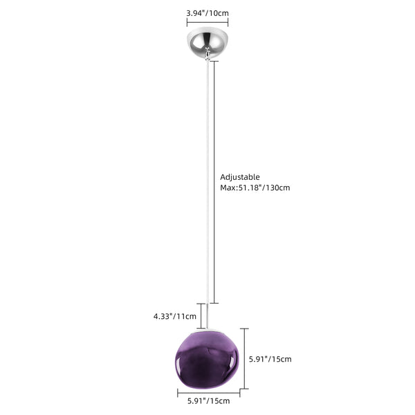 Purple Lava Glass Statement Chandelier Designer Lighting