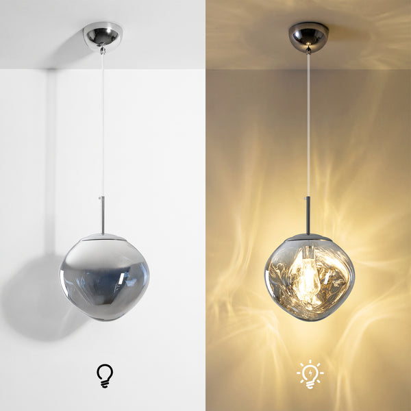 Silver Lava Glass Statement Chandelier Designer Lighting