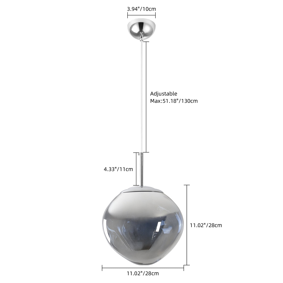 Silver Lava Glass Statement Chandelier Designer Lighting