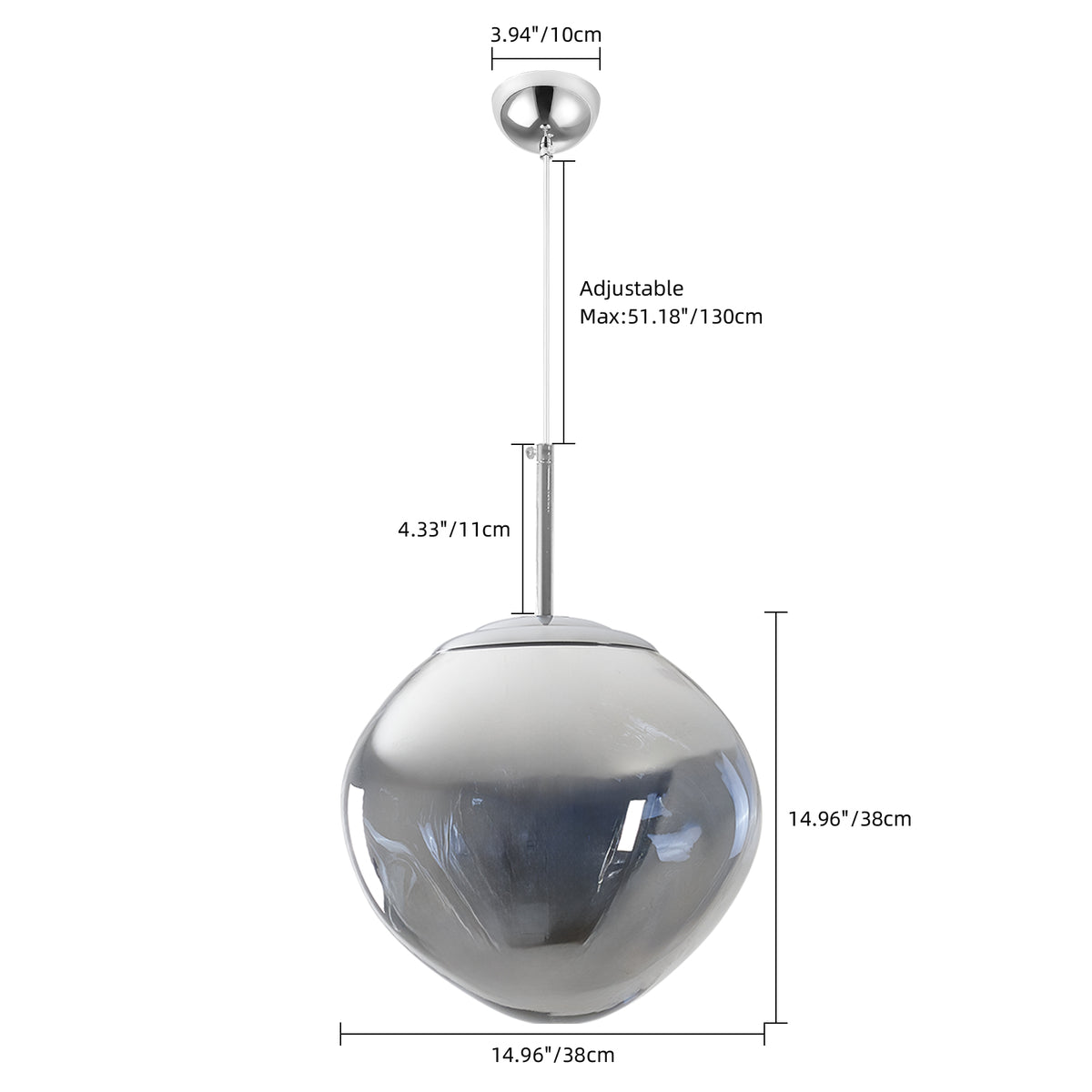 Silver Lava Glass Statement Chandelier Designer Lighting