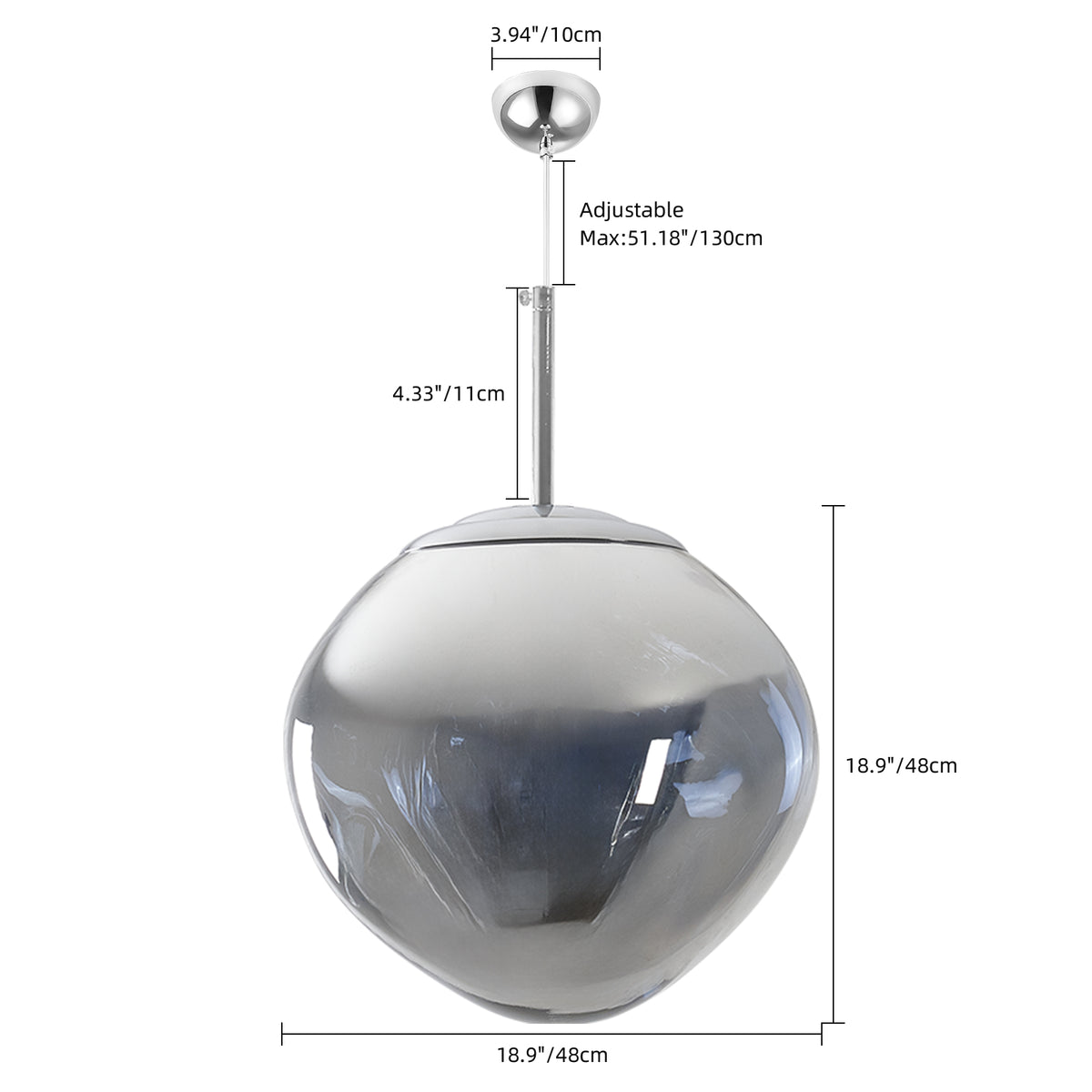 Silver Lava Glass Statement Chandelier Designer Lighting