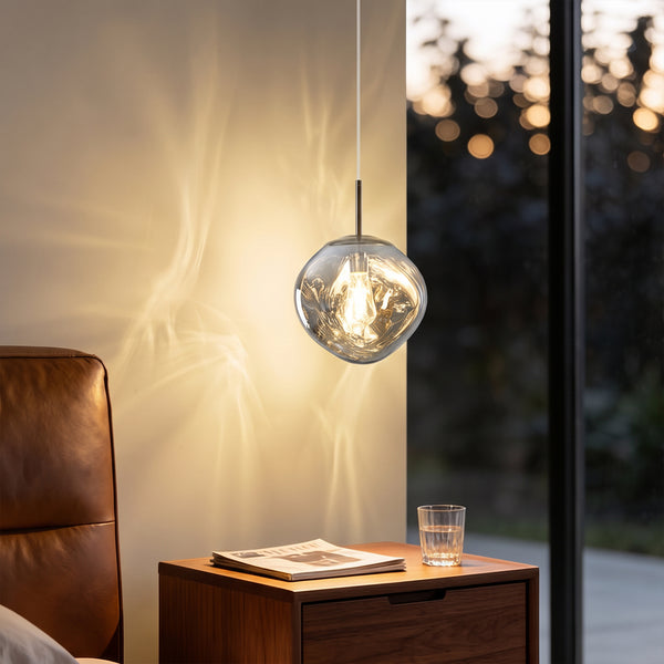 Silver Lava Glass Statement Chandelier Designer Lighting
