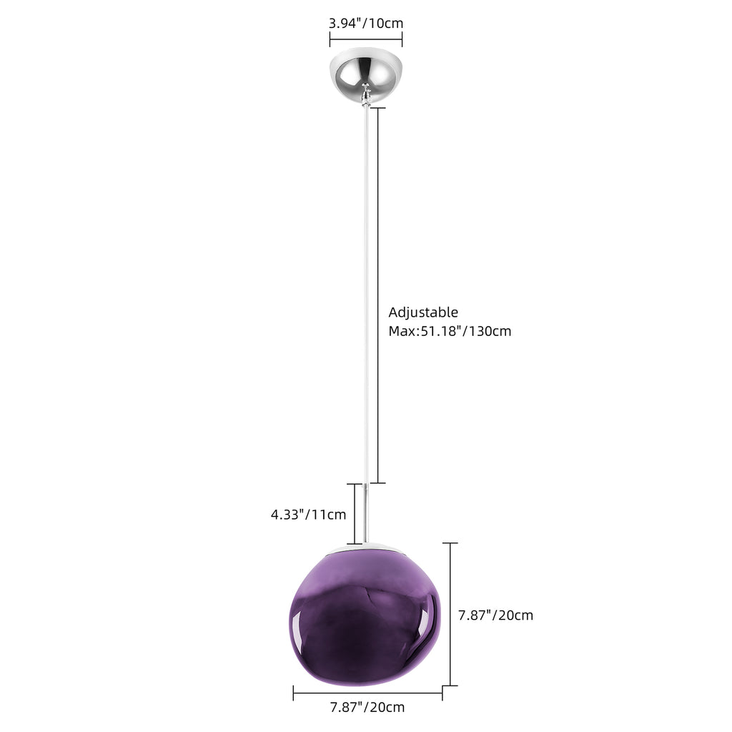 Purple Lava Glass Statement Chandelier Designer Lighting