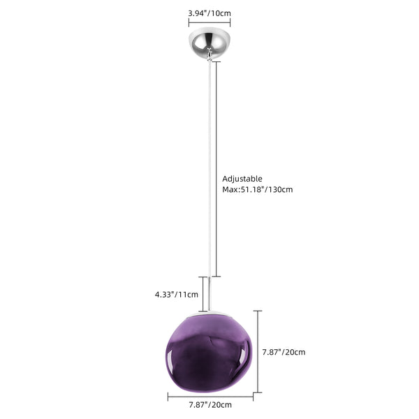 Purple Lava Glass Statement Chandelier Designer Lighting