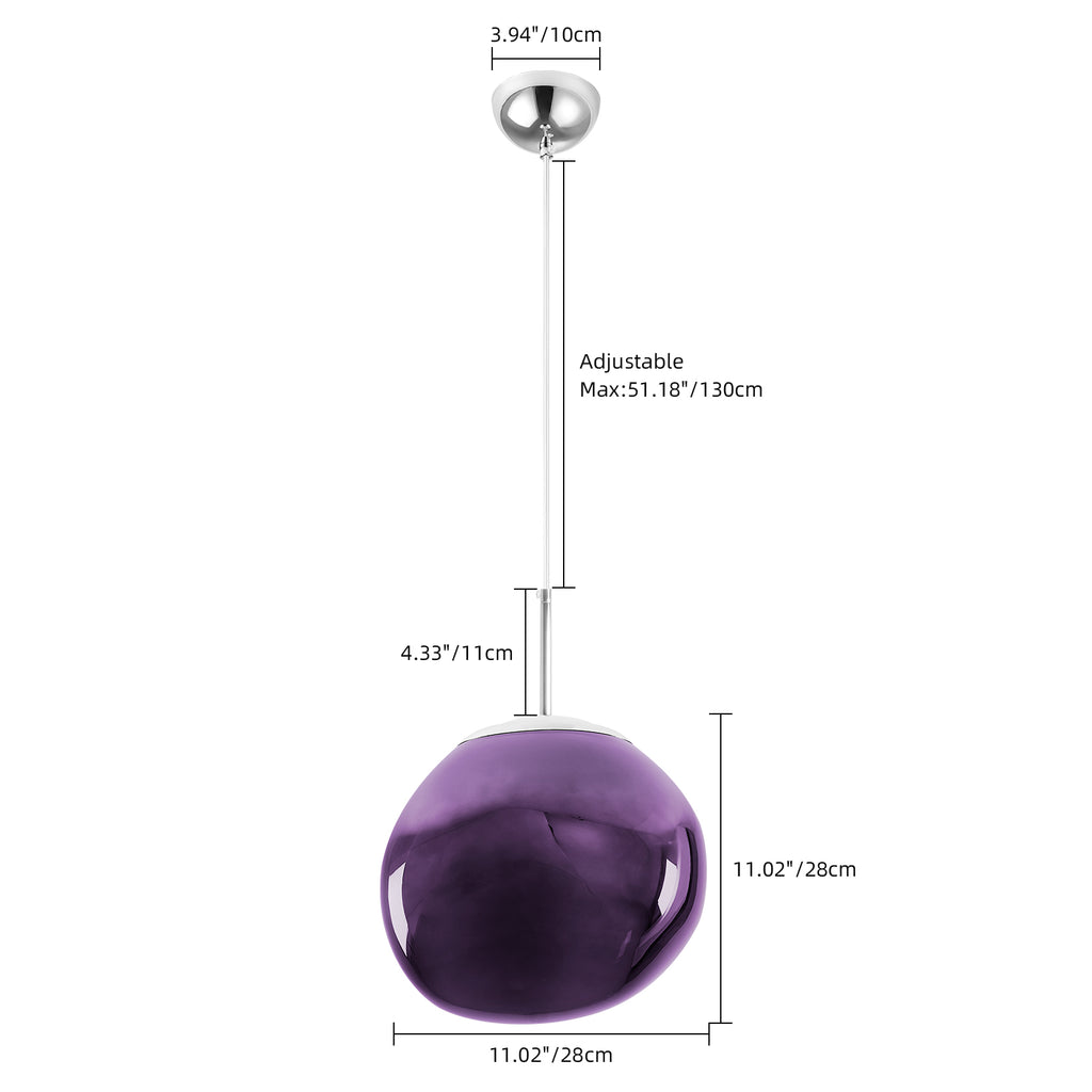 Purple Lava Glass Statement Chandelier Designer Lighting