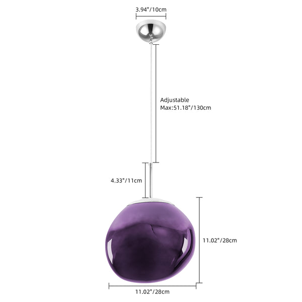 Purple Lava Glass Statement Chandelier Designer Lighting
