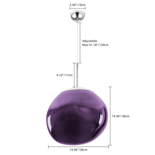 Purple Lava Glass Statement Chandelier Designer Lighting