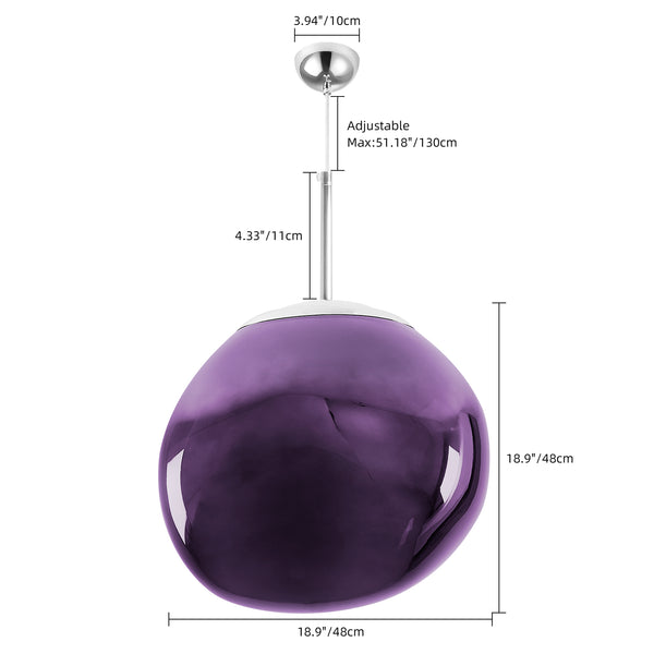 Purple Lava Glass Statement Chandelier Designer Lighting