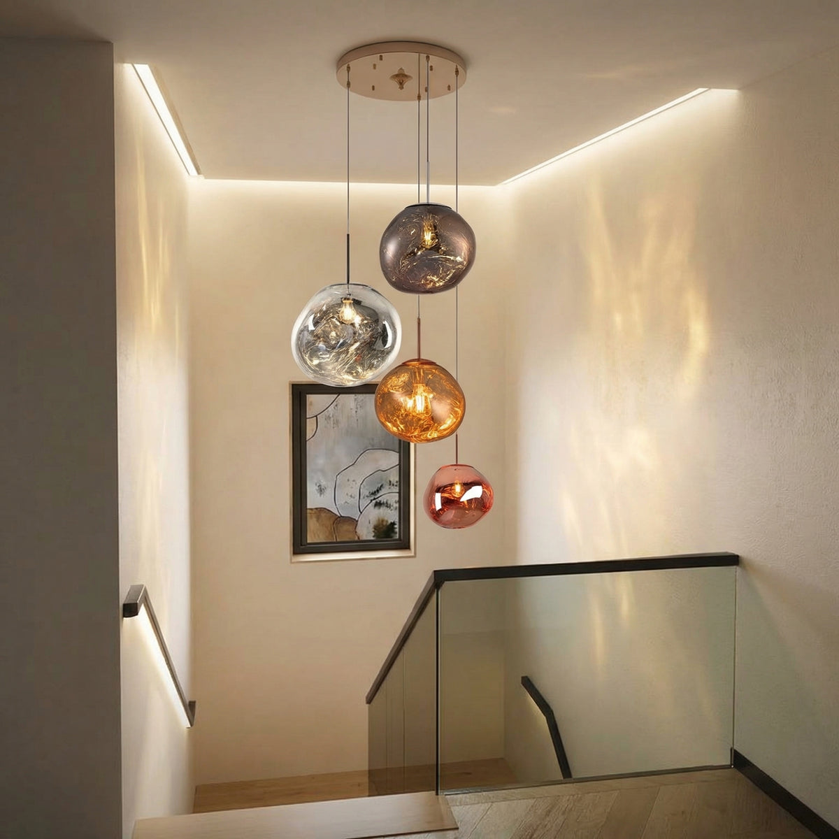 Designer Lava Chandelier Luxury Loft & Stairwell Pendant Light Main image