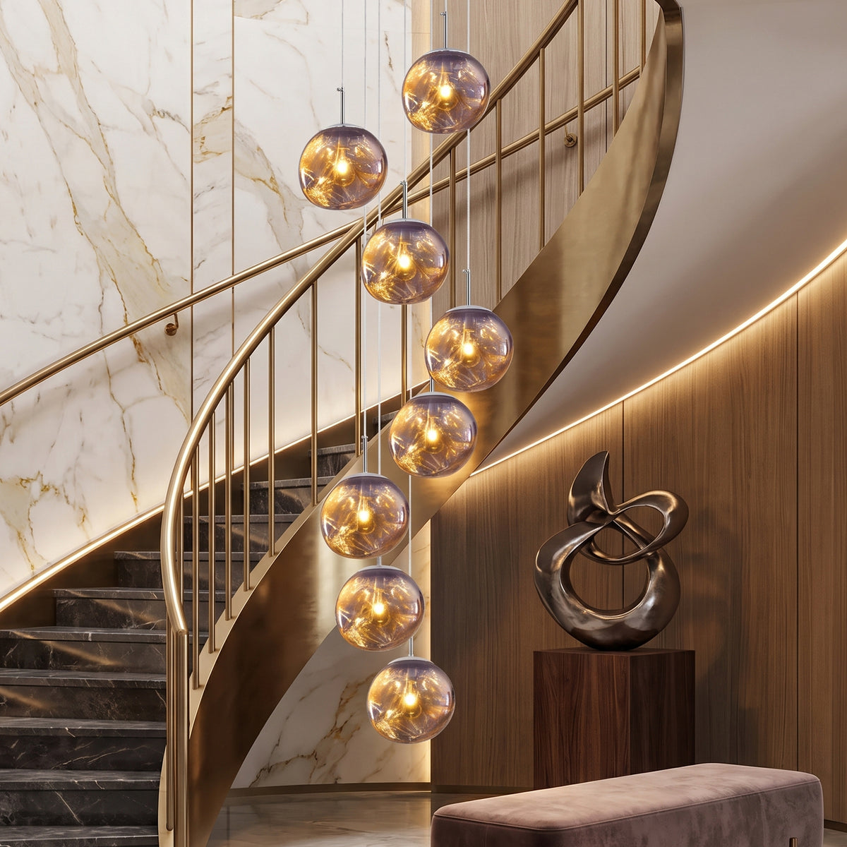 Designer Lava Chandelier Luxury Loft & Stairwell Pendant Light