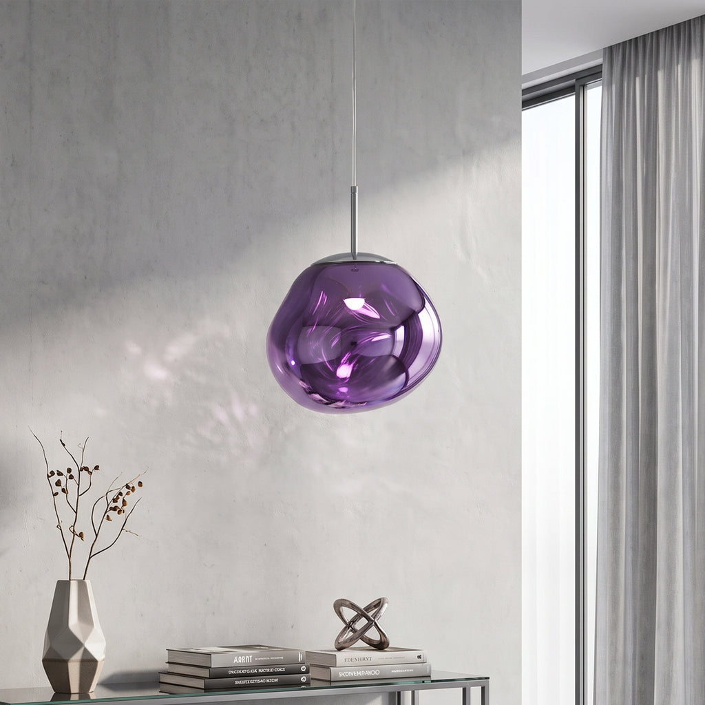 Purple Lava Glass Statement Chandelier Designer Lighting