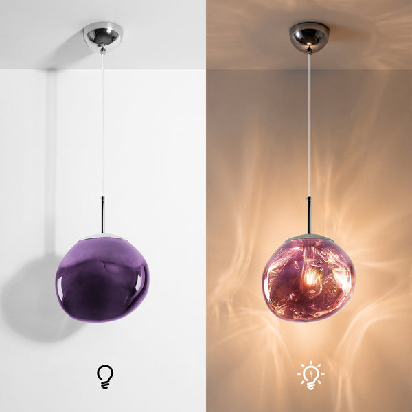 Purple Lava Glass Statement Chandelier Designer Lighting
