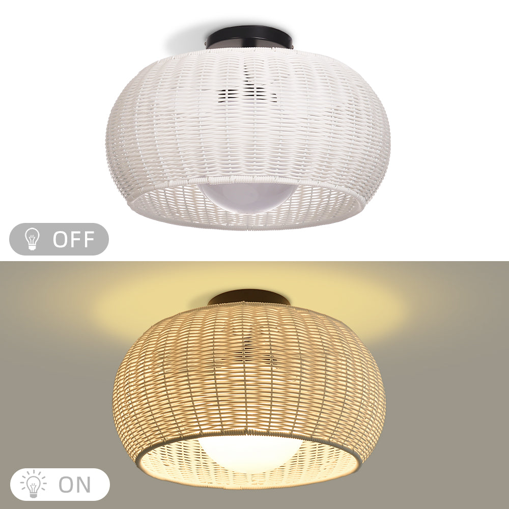 Weatherproof Woven Outdoor Pendant Patio & Porch Rattan Lighting