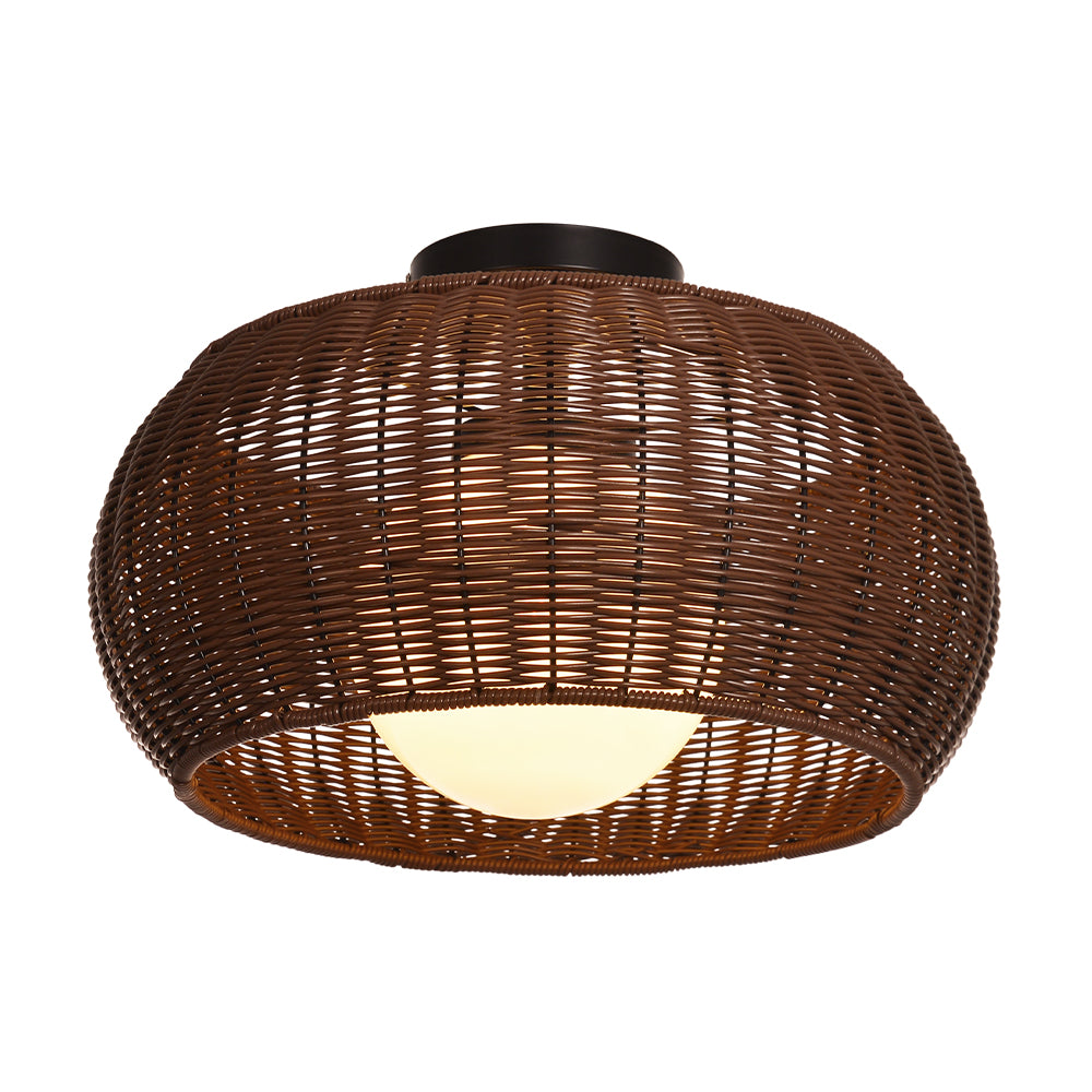 Weatherproof Woven Outdoor Pendant Patio & Porch Rattan Lighting