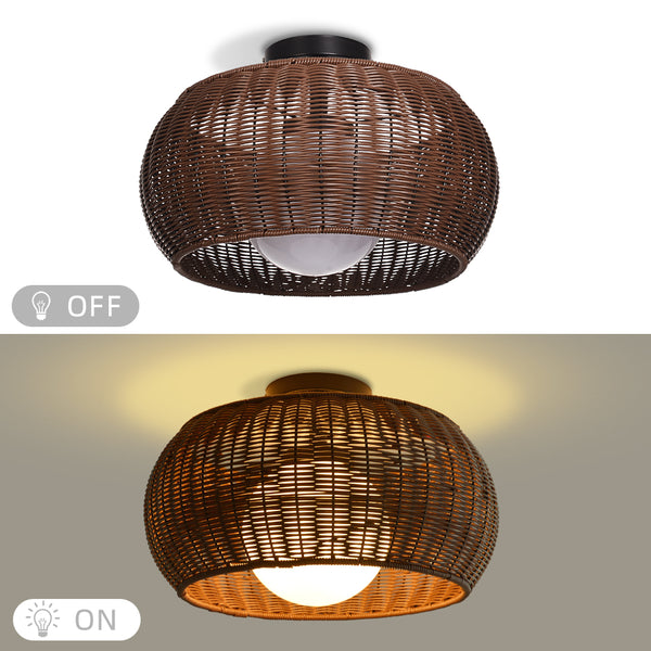Weatherproof Woven Outdoor Pendant Patio & Porch Rattan Lighting