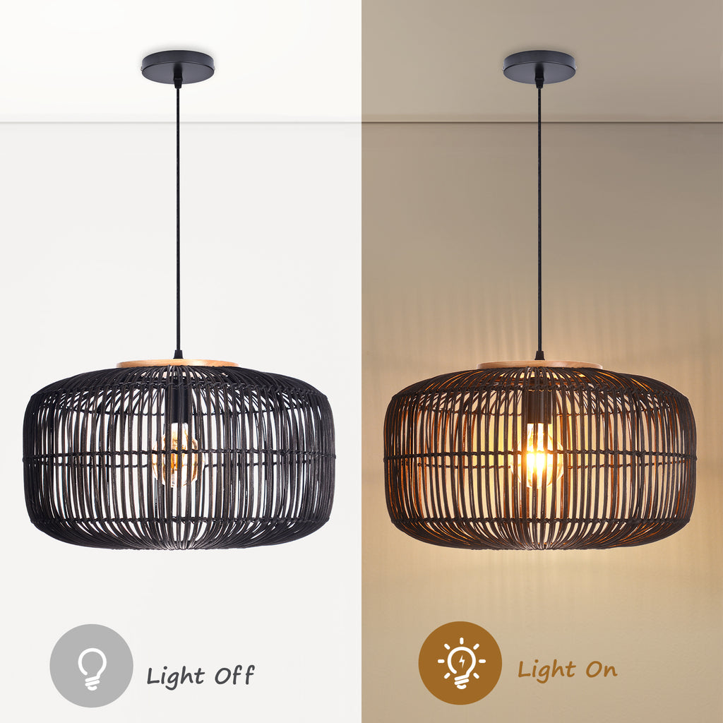 Wabi-Sabi Rattan Chandelier Retro Japanese Hand-Woven Pendant Light