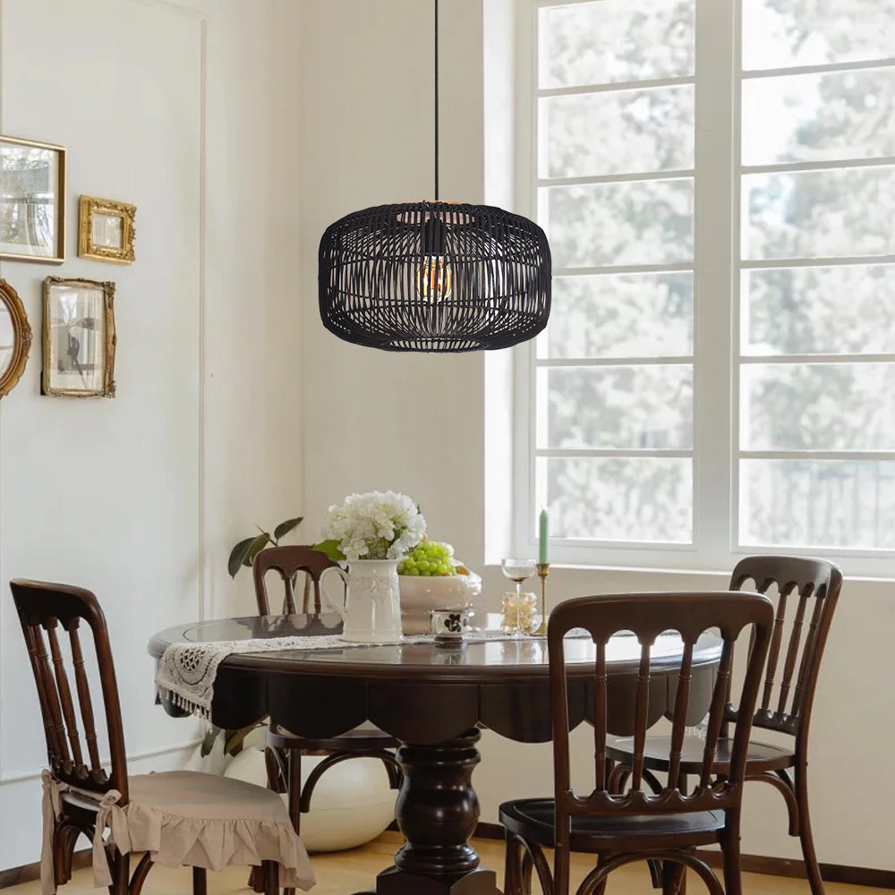Wabi-Sabi Rattan Chandelier Retro Japanese Hand-Woven Pendant Light