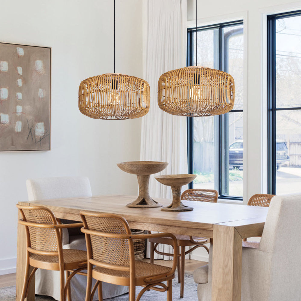 Wabi-Sabi Rattan Chandelier Retro Japanese Hand-Woven Pendant Light Main image
