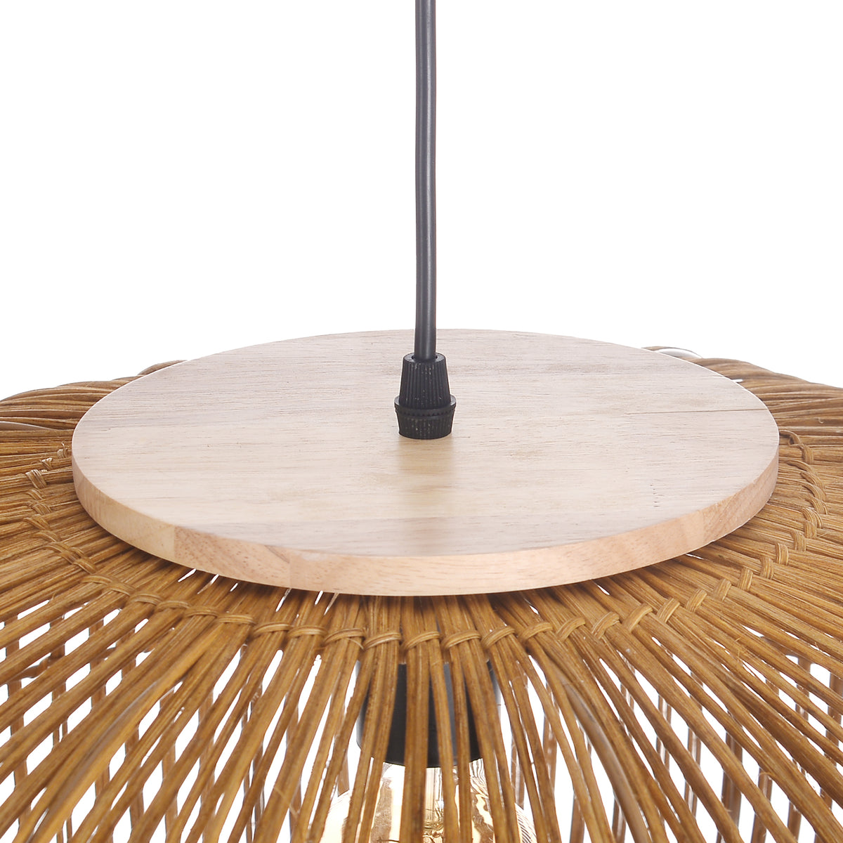 Wabi-Sabi Rattan Chandelier Retro Japanese Hand-Woven Pendant Light