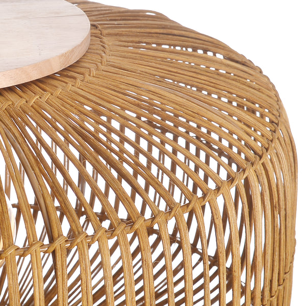 Wabi-Sabi Rattan Chandelier Retro Japanese Hand-Woven Pendant Light