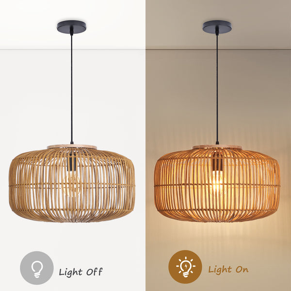Wabi-Sabi Rattan Chandelier Retro Japanese Hand-Woven Pendant Light