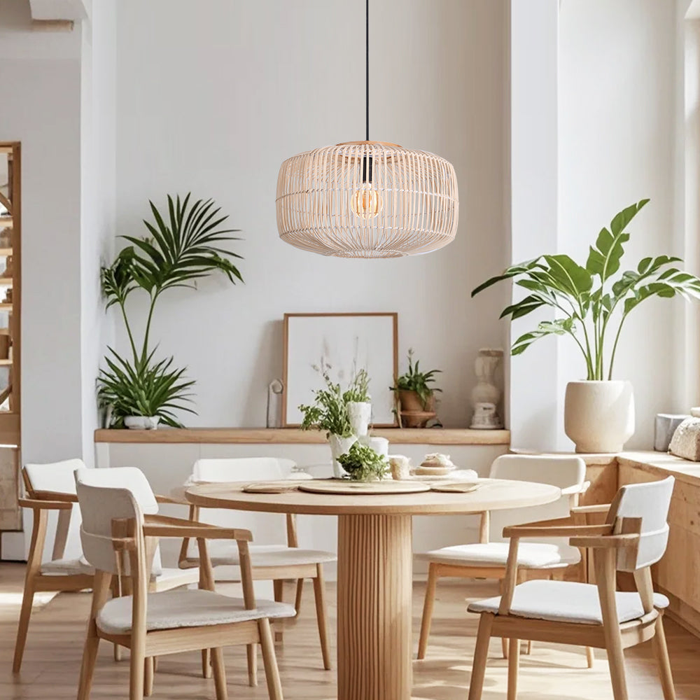 Wabi-Sabi Rattan Chandelier Retro Japanese Hand-Woven Pendant Light