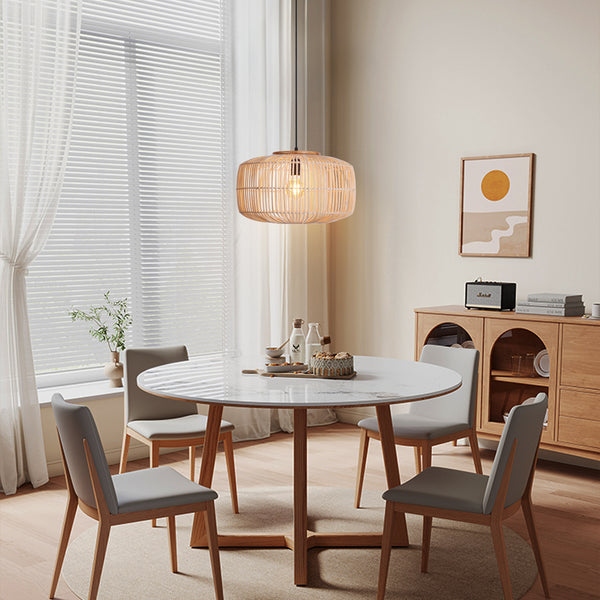 Wabi-Sabi Rattan Chandelier Retro Japanese Hand-Woven Pendant Light