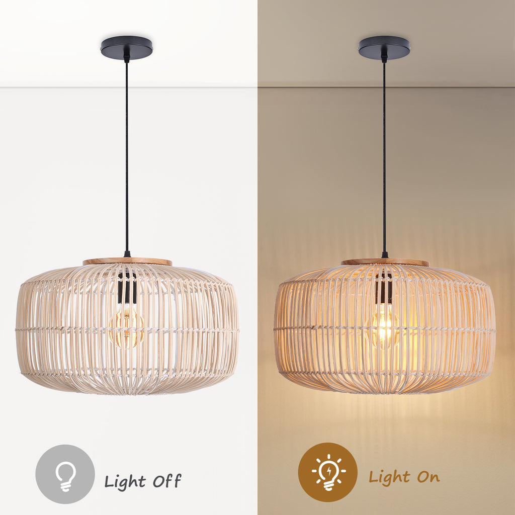 Wabi-Sabi Rattan Chandelier Retro Japanese Hand-Woven Pendant Light