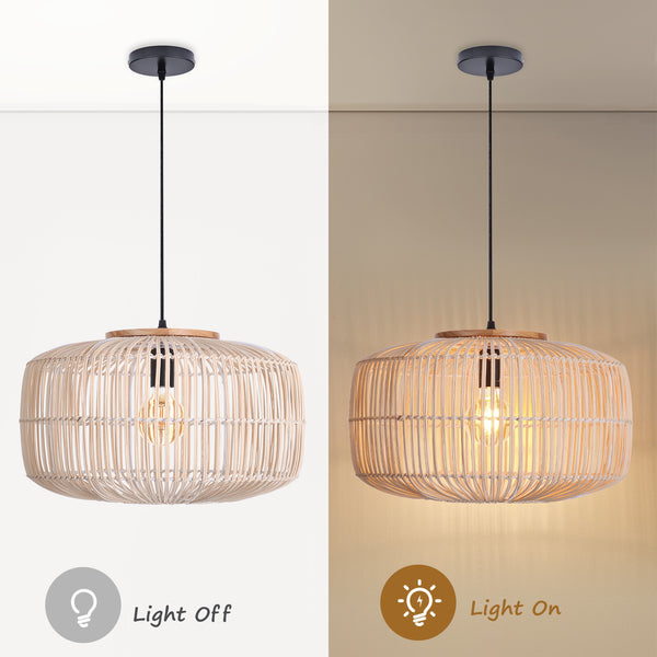Wabi-Sabi Rattan Chandelier Retro Japanese Hand-Woven Pendant Light