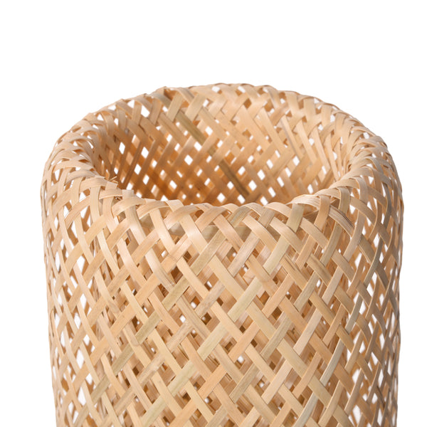 Small Bamboo Bedside Lamp Boho Rattan Table & Nursery Light
