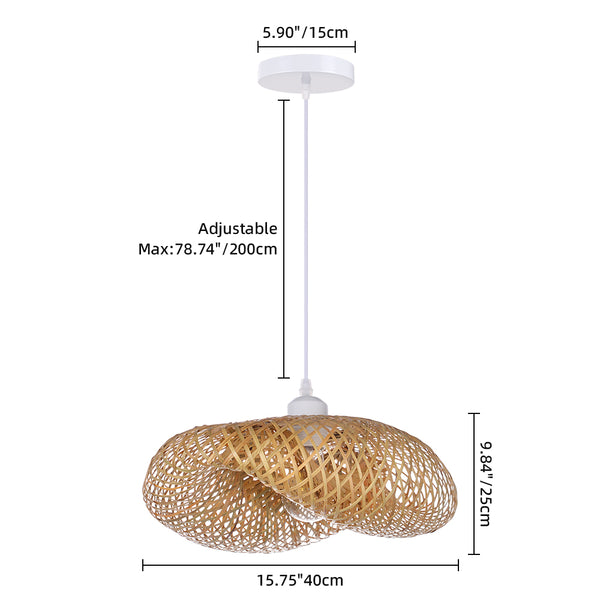 Woven Bamboo Pendant Light Bird Nest Chandelier