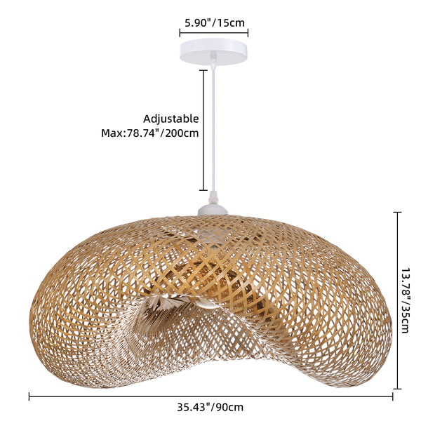 Woven Bamboo Pendant Light Bird Nest Chandelier