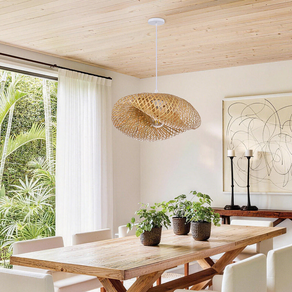 Woven Bamboo Pendant Light Bird Nest Chandelier
