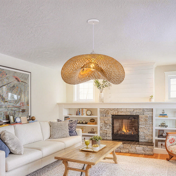 Woven Bamboo Pendant Light Bird Nest Chandelier