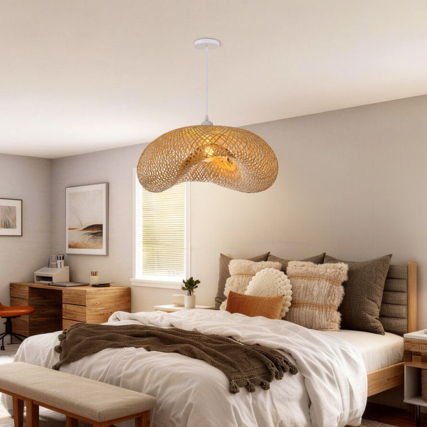 Woven Bamboo Pendant Light Bird Nest Chandelier