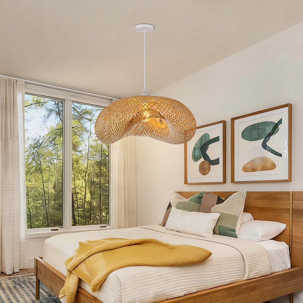 Woven Bamboo Pendant Light Bird Nest Chandelier