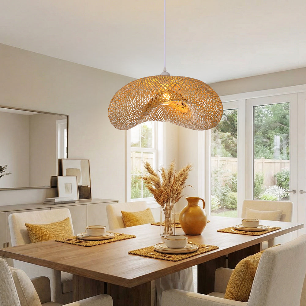 Woven Bamboo Pendant Light Bird Nest Chandelier