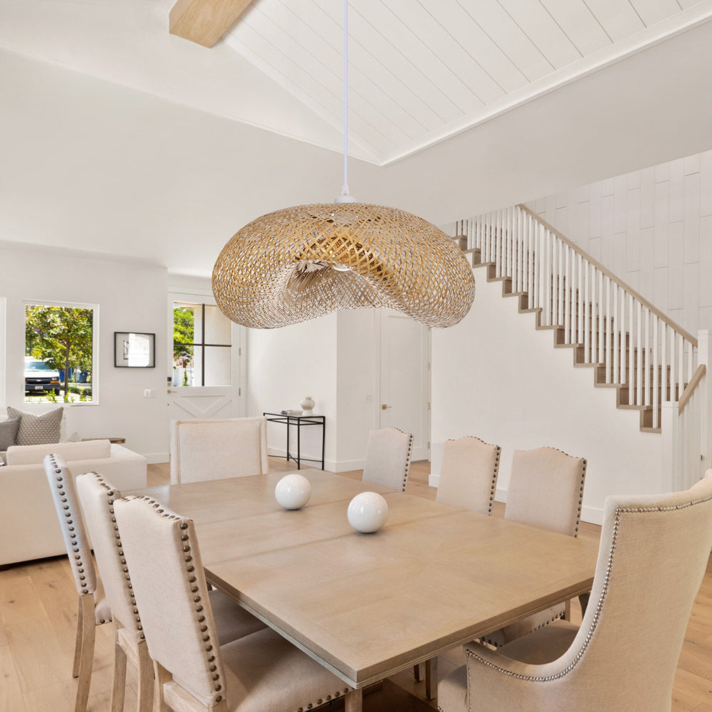 Woven Bamboo Pendant Light Bird Nest Chandelier