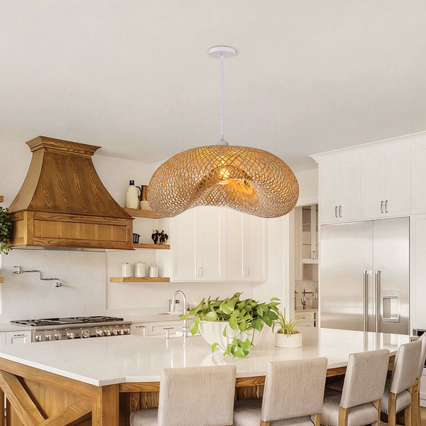 Woven Bamboo Pendant Light Bird Nest Chandelier