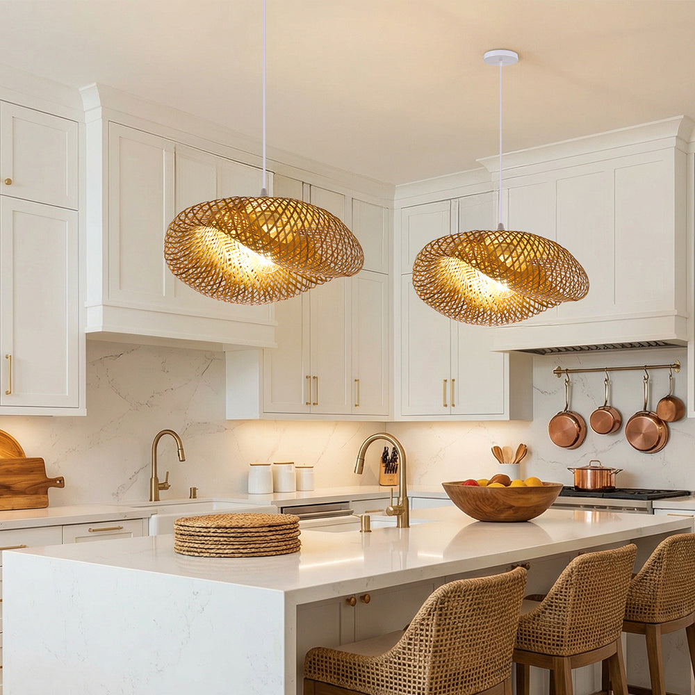 Woven Bamboo Pendant Light Bird Nest Chandelier
