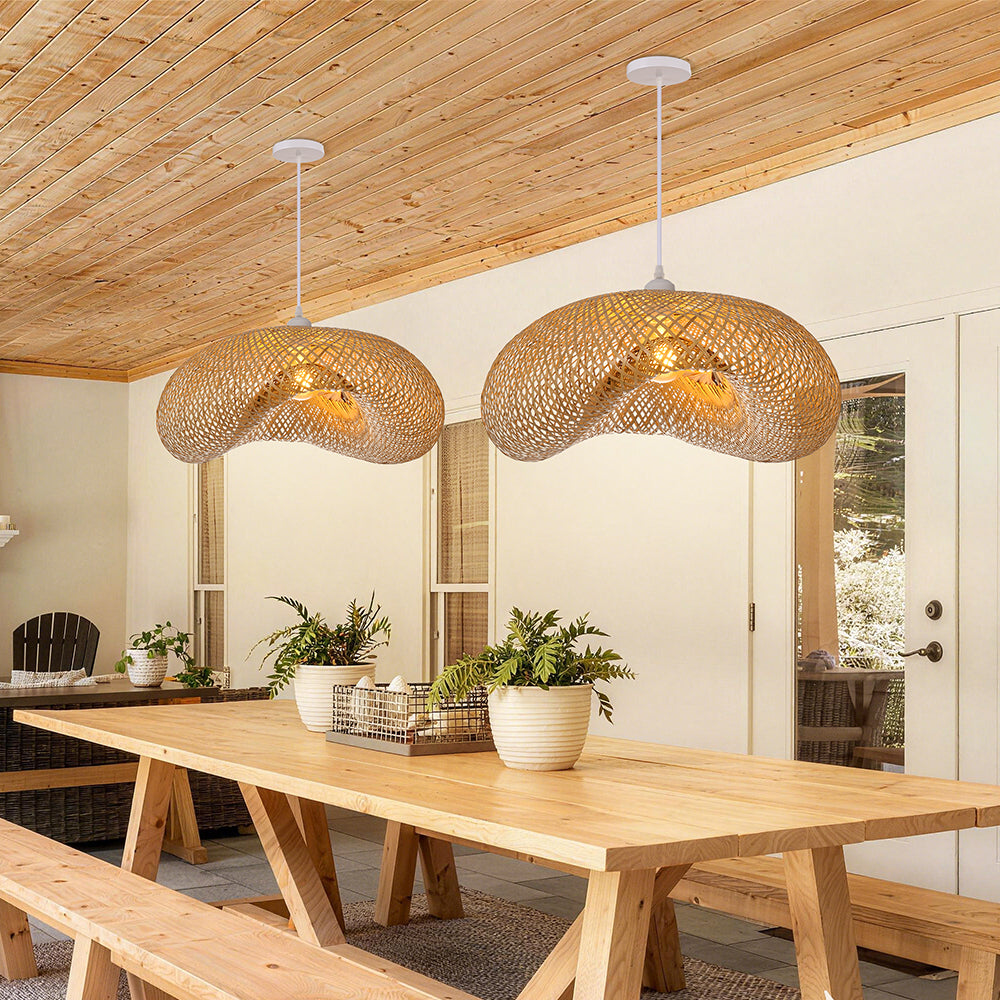 Woven Bamboo Pendant Light Bird Nest Chandelier