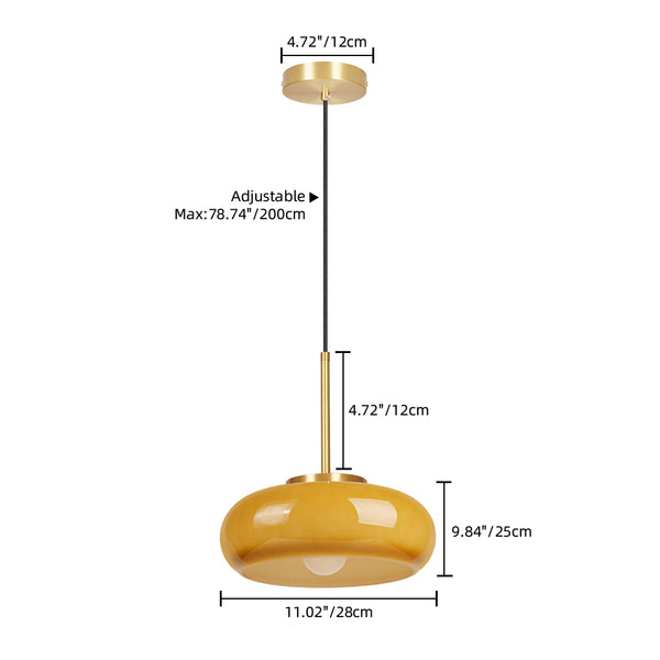 Yellow Glass Kitchen Island Chandelier Nordic Minimalist Pendant