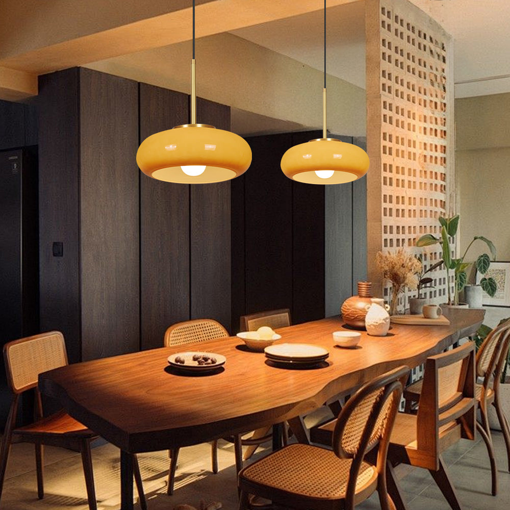 Yellow Glass Kitchen Island Chandelier Nordic Minimalist Pendant