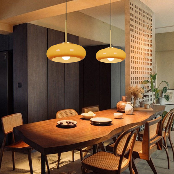 Yellow Glass Kitchen Island Chandelier Nordic Minimalist Pendant