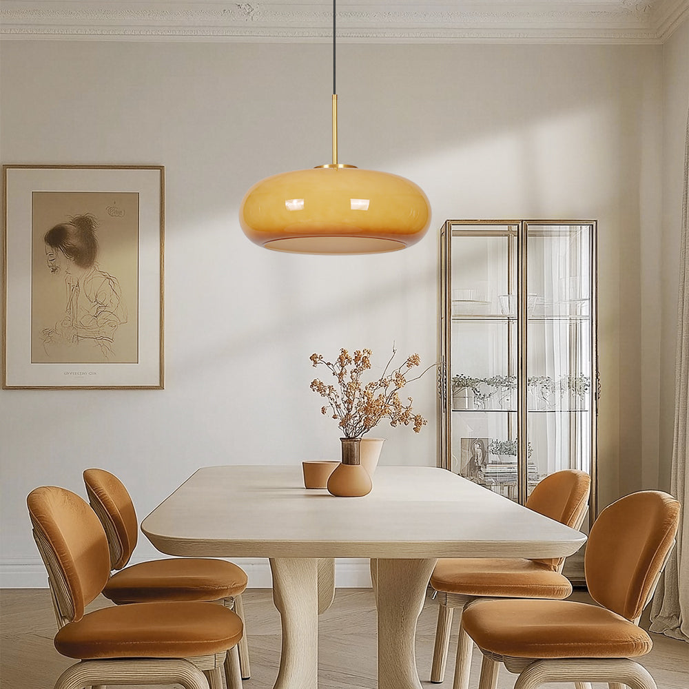 Yellow Glass Kitchen Island Chandelier Nordic Minimalist Pendant