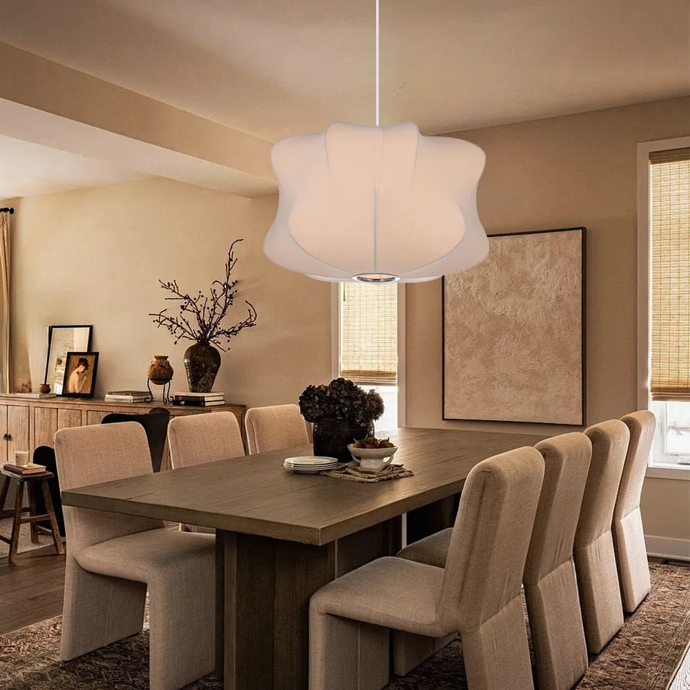 Mid-Century Fabric Cocoon Pendant Light Modern Cloud Bubble Chandelier