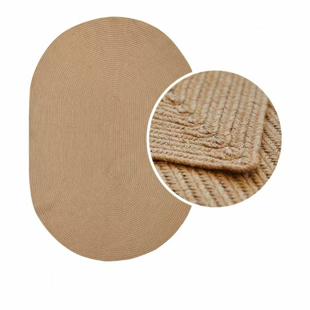 Round Wabi-Sabi Style Handwoven Jute Rug