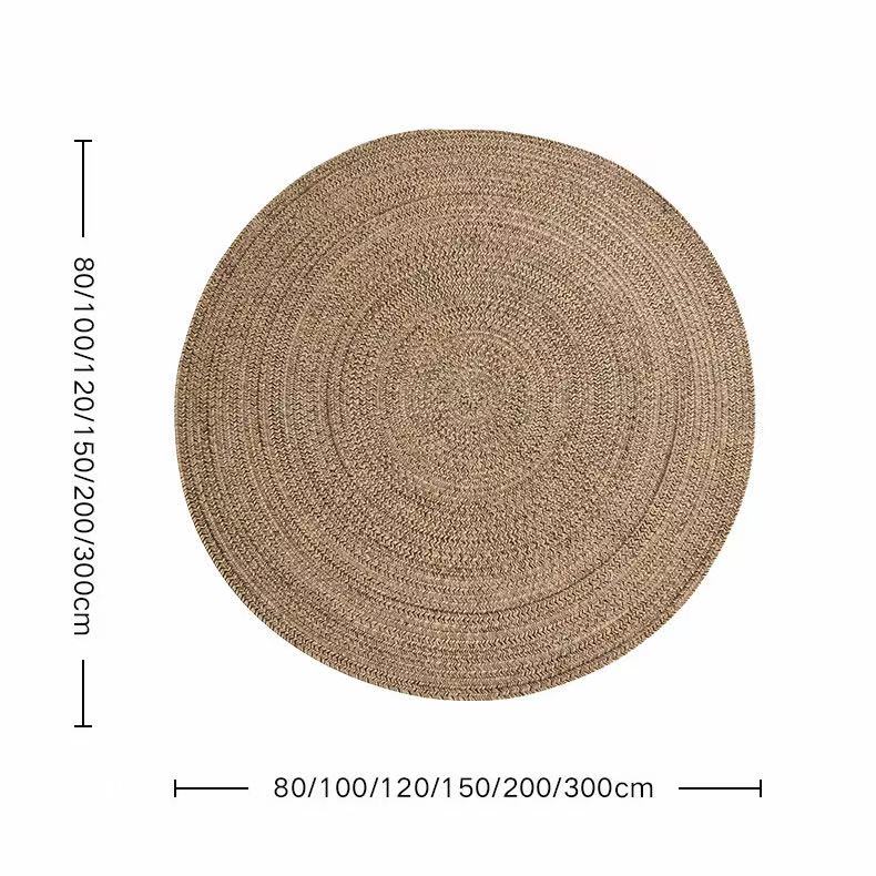 Round Wabi-Sabi Style Handwoven Jute Rug